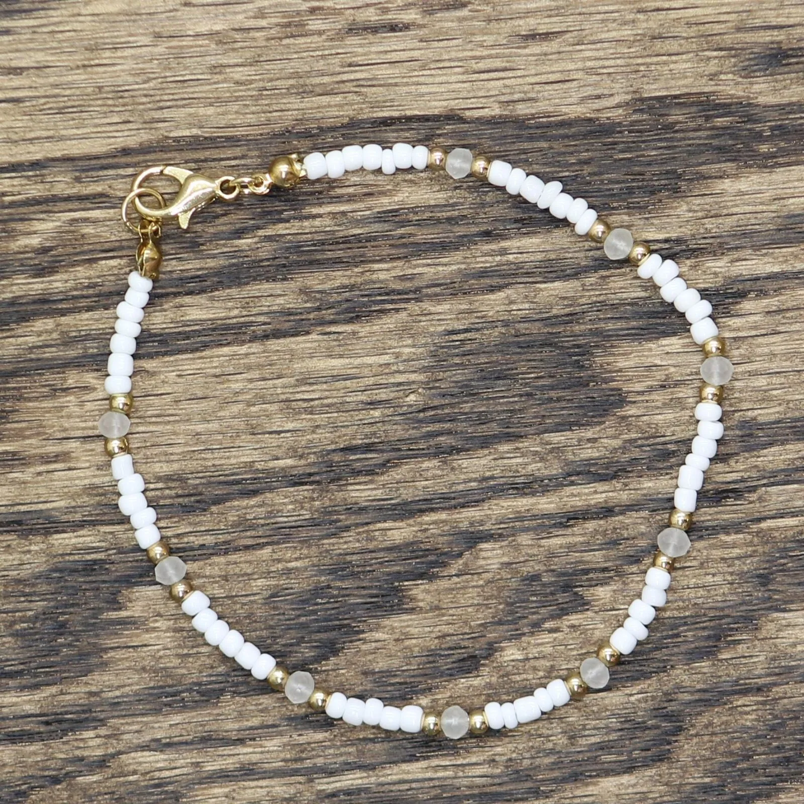 BP. Womens Set of 2 Star Bead Charm Anklet White / Gold One Size