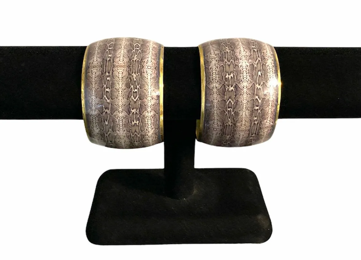 Brass Cuff | Bracelet | Snake Print | Statement Jewelry | Gift