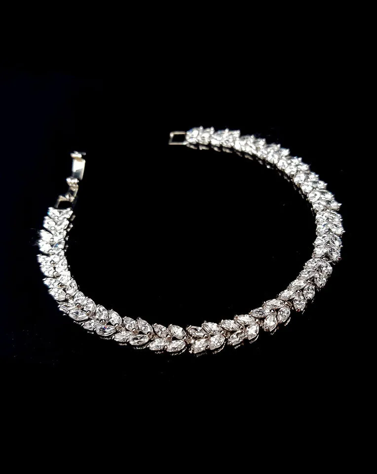 Bridal and wedding bracelet - Marquise crystal dainty - Exclusive at Kezani