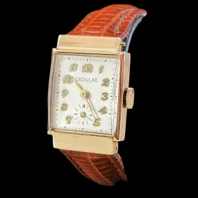 Cadillac 14K Solid Gold Watch 17 Jewels Alb Grossenbacher Movement