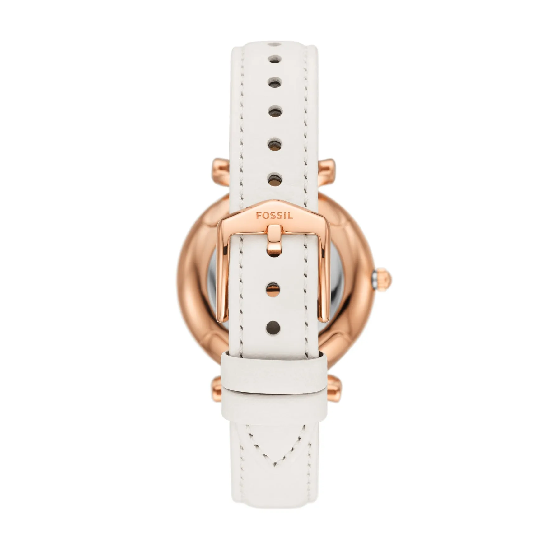 Carlie Two-Hand White Leather Watch
