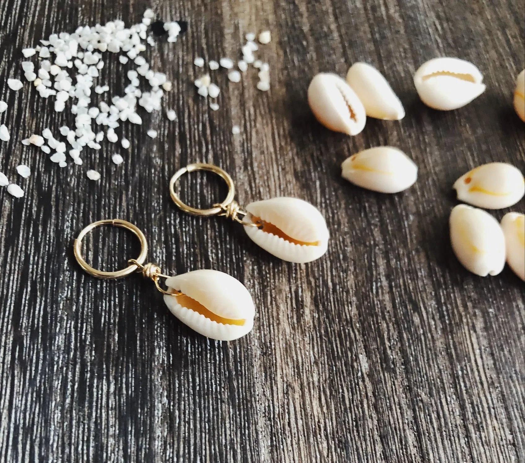 Cowrie Shell Hoop Earrings