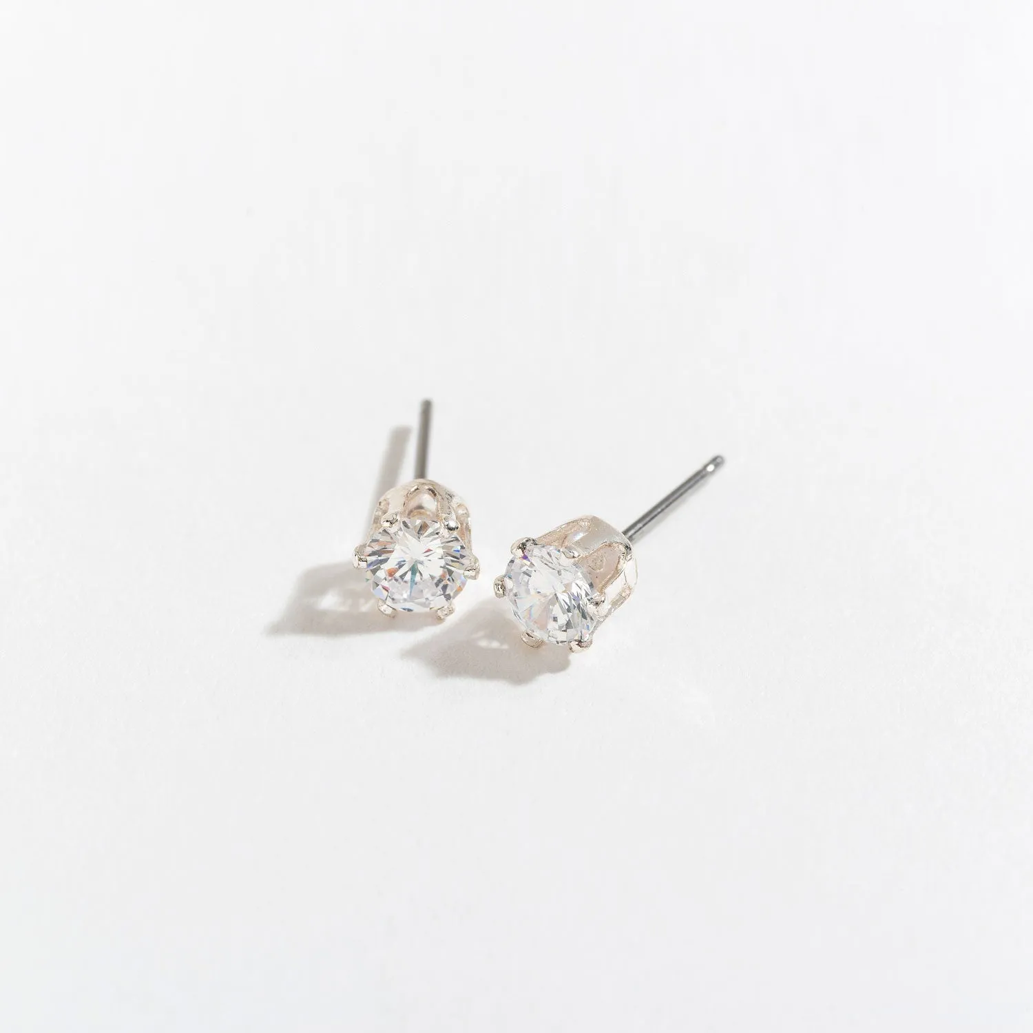 Cubic Zirconia Silver Stud Earring