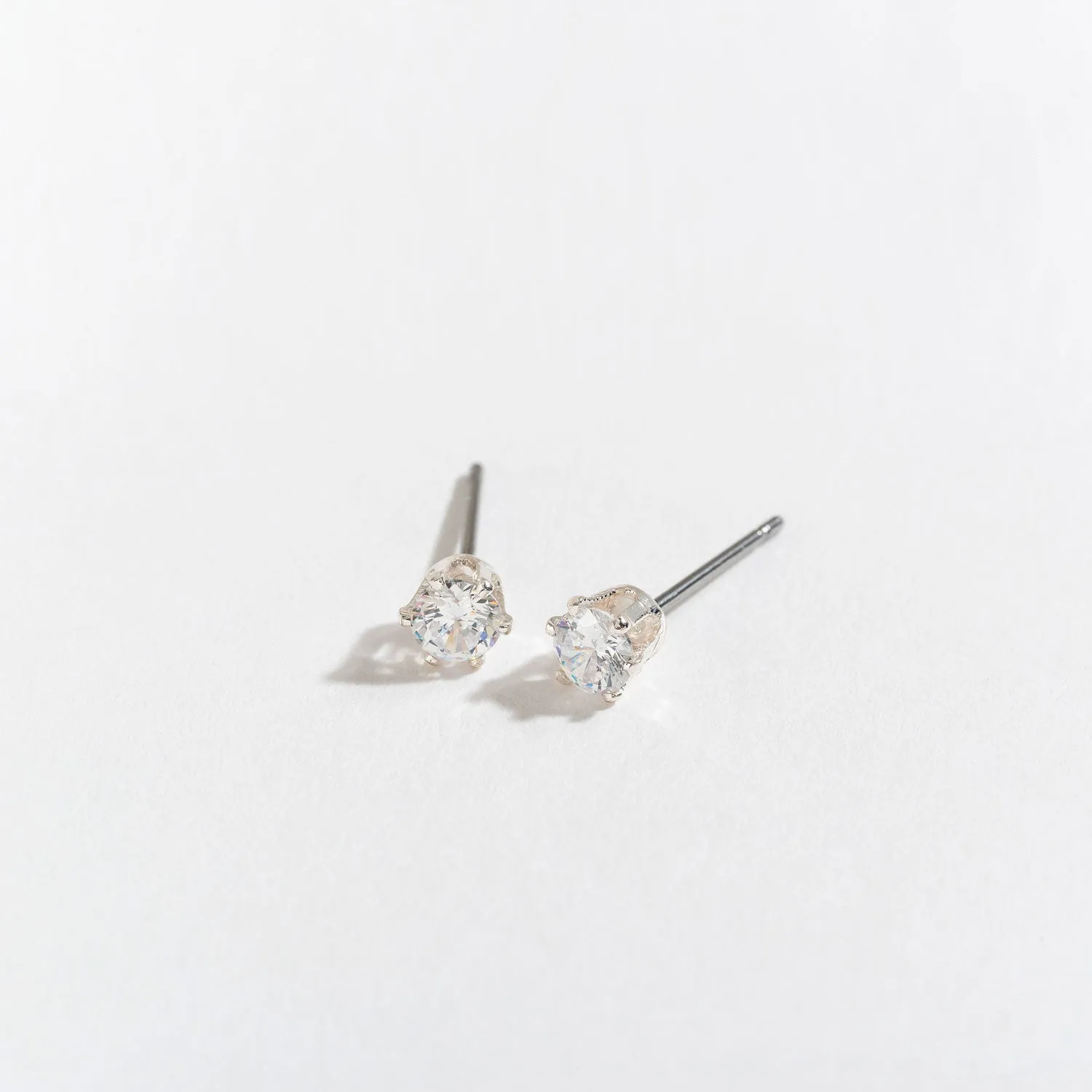 Cubic Zirconia Silver Stud Earring