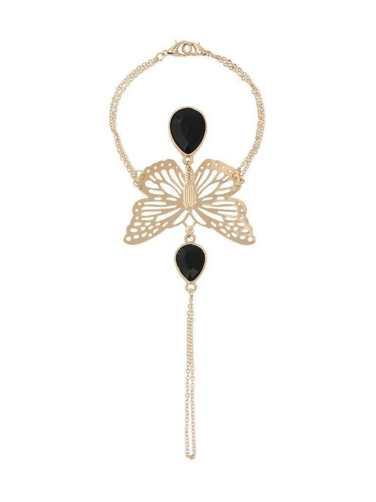 Cutout Butterfly Drop Stone Hand Chain