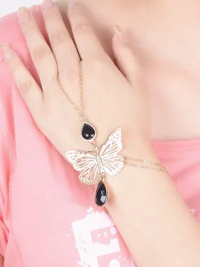 Cutout Butterfly Drop Stone Hand Chain
