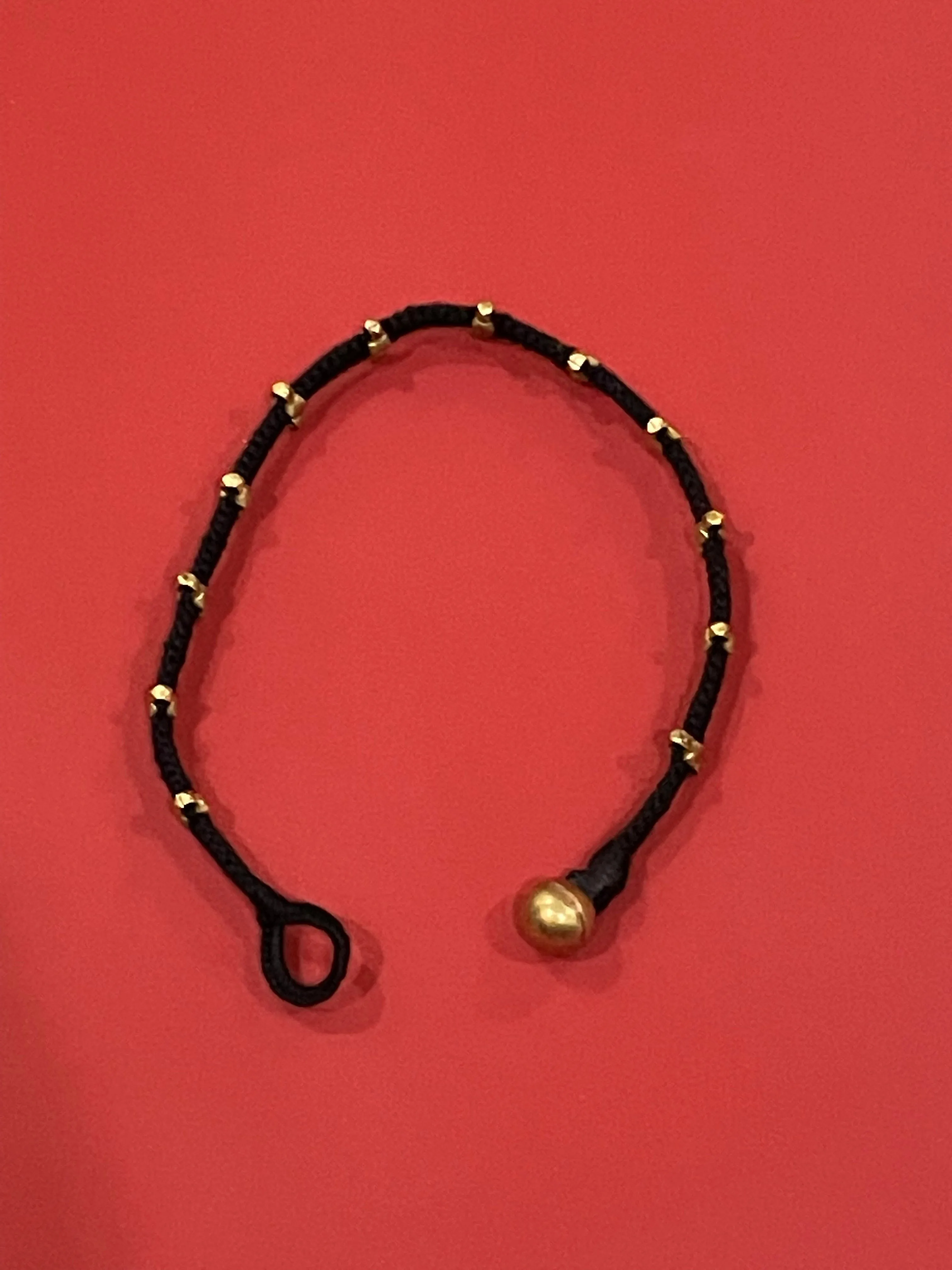 Dhokra Brass Three Beaded Anklets
