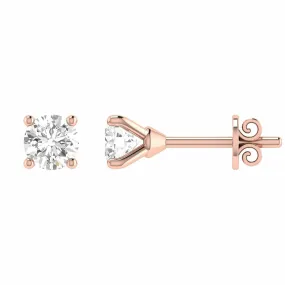 Diamond Stud Earrings With 0.08ct Diamonds In 9K Rose Gold