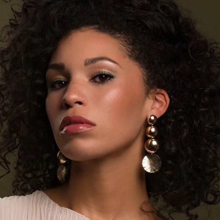 DISC & LOTUS BLOOM STATEMENT EARRING