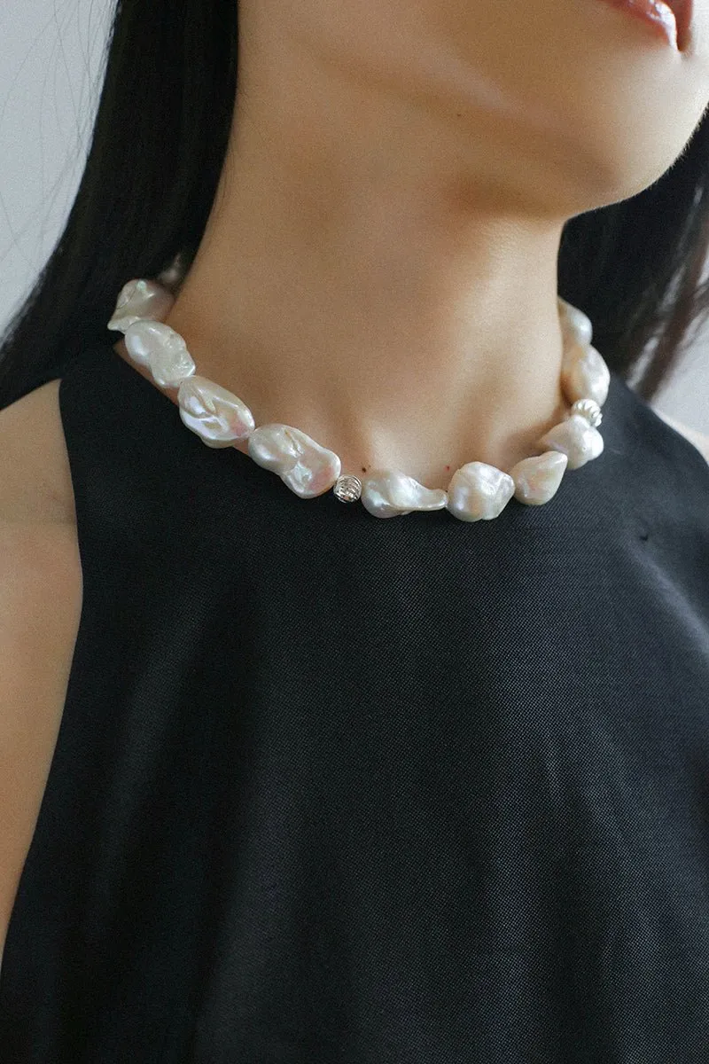 Elegant Baroque Pearl Classic  Choker Necklace
