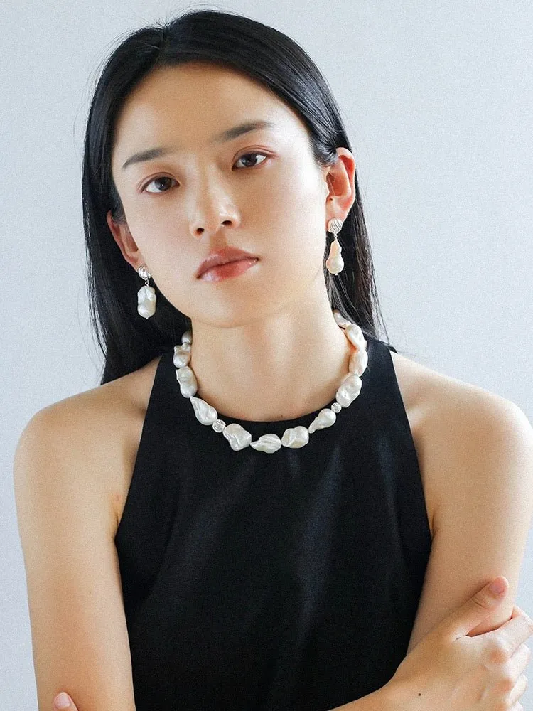 Elegant Baroque Pearl Classic  Choker Necklace