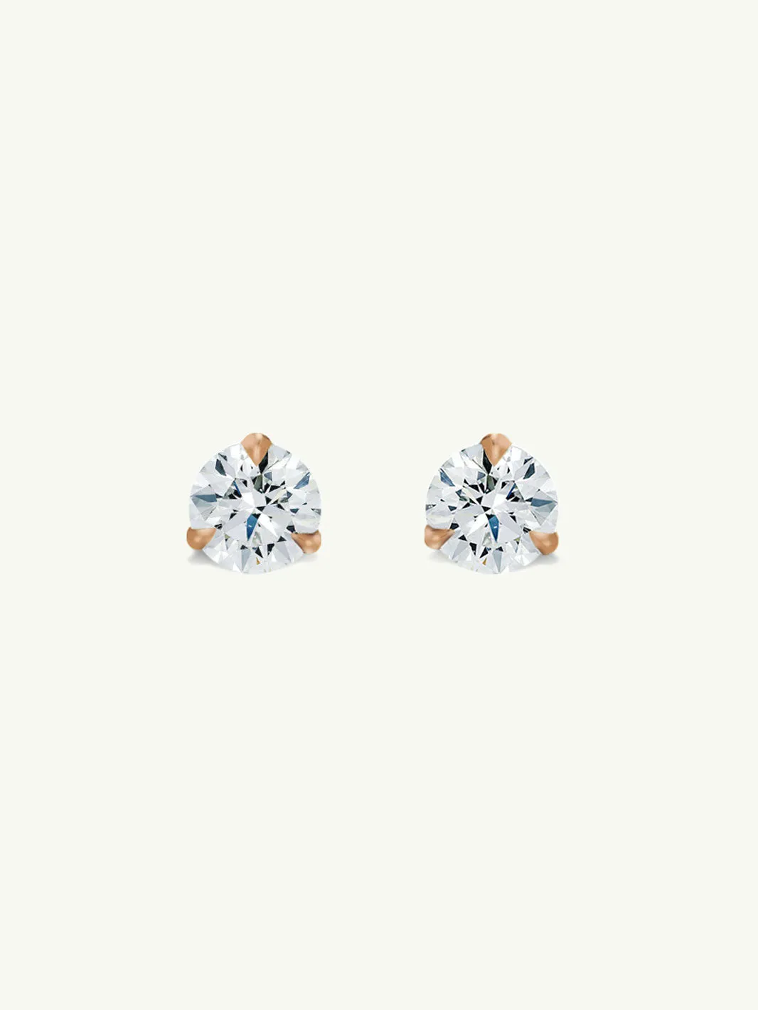 Eternal by Marei Solitaire Diamond Stud Earrings in 3-Prong Settings, 0.50 Carat