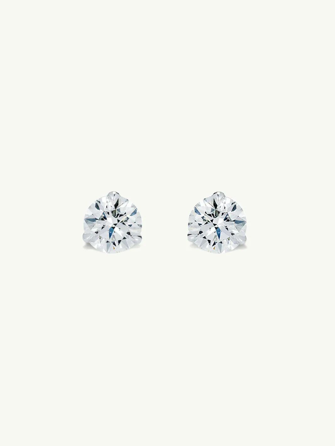 Eternal by Marei Solitaire Diamond Stud Earrings in 3-Prong Settings, 0.50 Carat