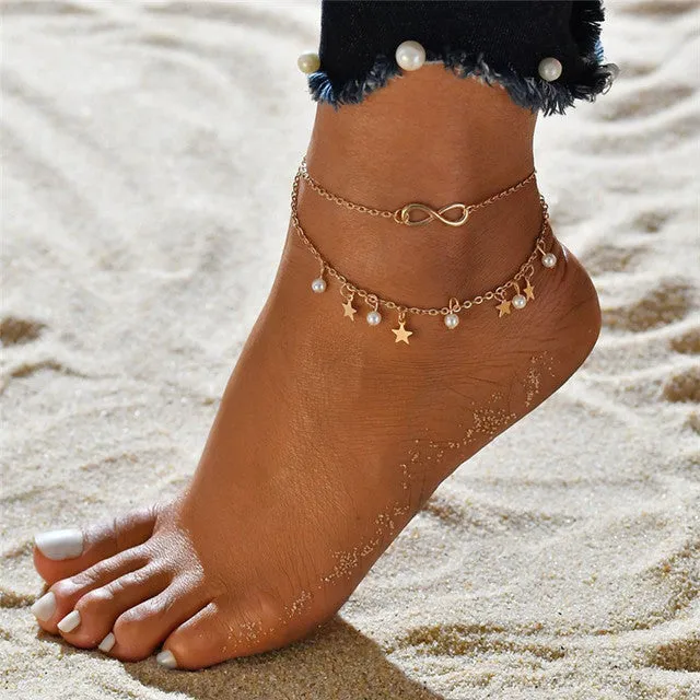 Fashion Big Lock Chain Anklets For Women  Punk Silver Color Thick Chain Ankle