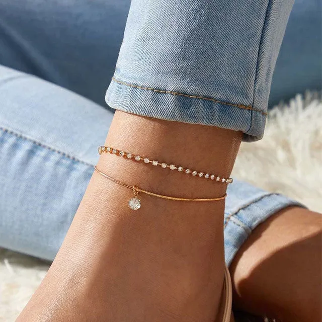 Fashion Big Lock Chain Anklets For Women  Punk Silver Color Thick Chain Ankle