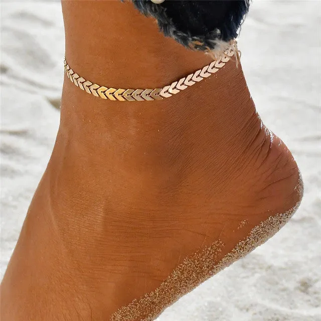 Fashion Big Lock Chain Anklets For Women  Punk Silver Color Thick Chain Ankle