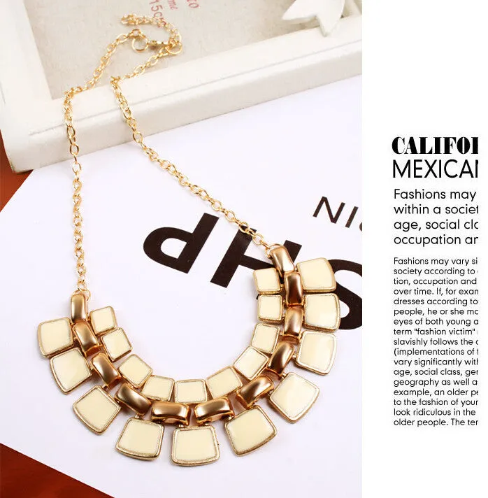 Fashion Necklaces Pendants Link Chain Collar Long Plated Enamel Statement Bling & Fashion Necklace Women Jewelry
