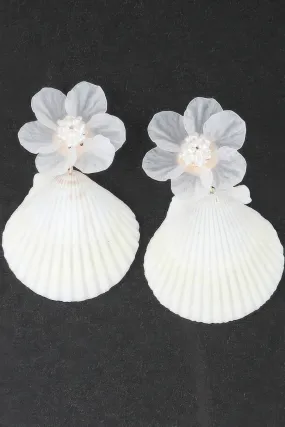 Flower Shell Drop Earrings
