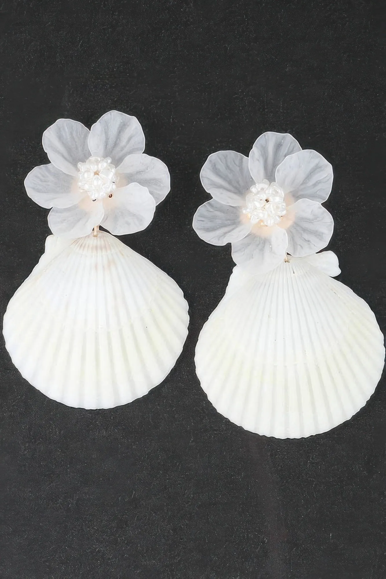 Flower Shell Drop Earrings