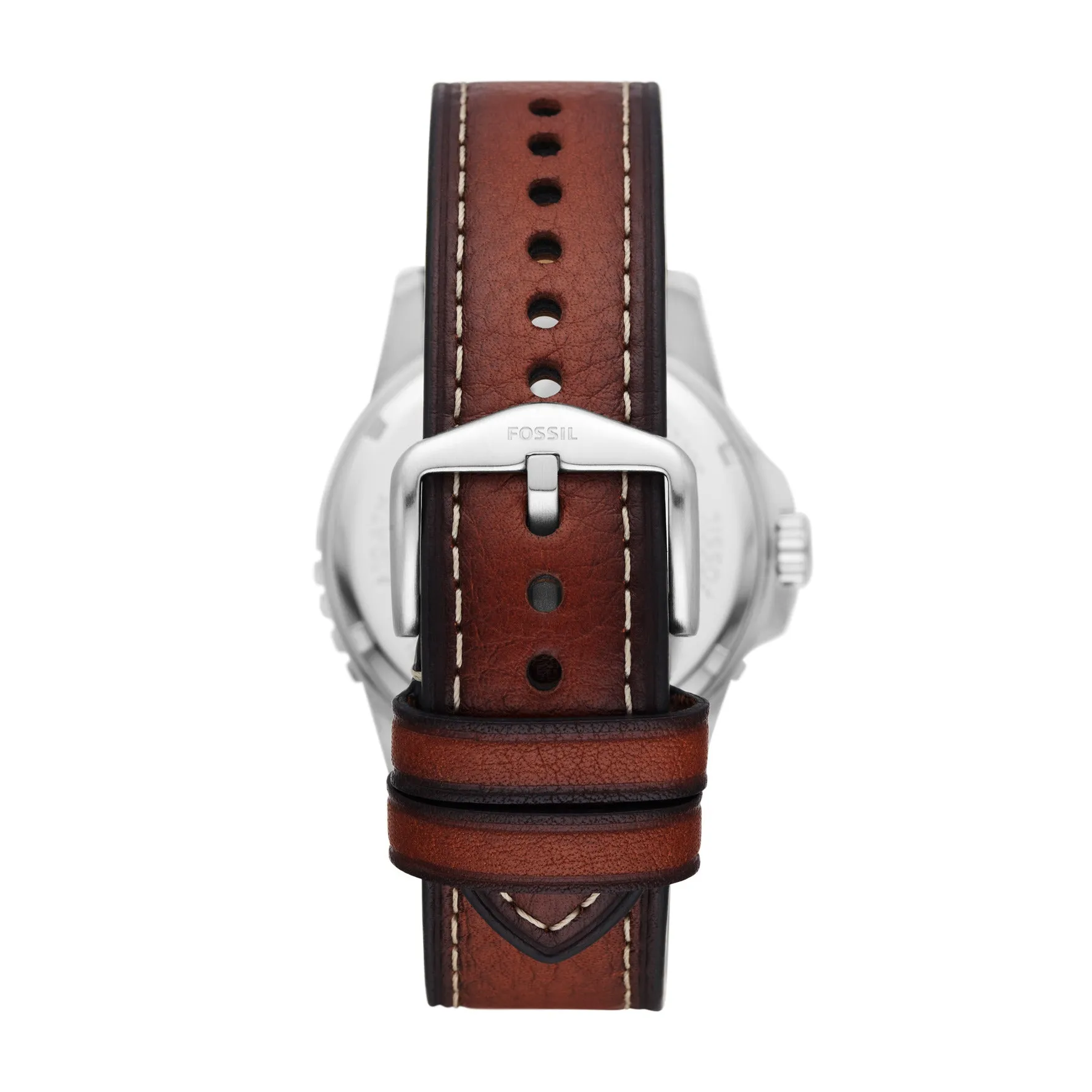 Fossil Blue Three-Hand Date Brown Eco Leather Watch