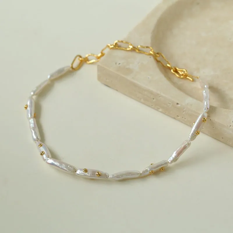Freshwater Baroque Pearls Overlapping Clavicle Chain