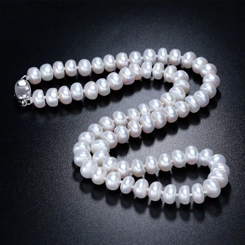 Genuine Pearl Pendant Necklace For Women Wedding Jewelry