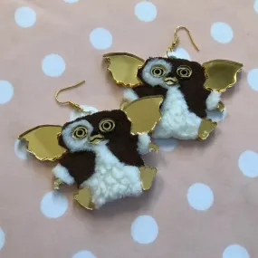 Gizmo Gremlins Acrylic & Fur Earrings