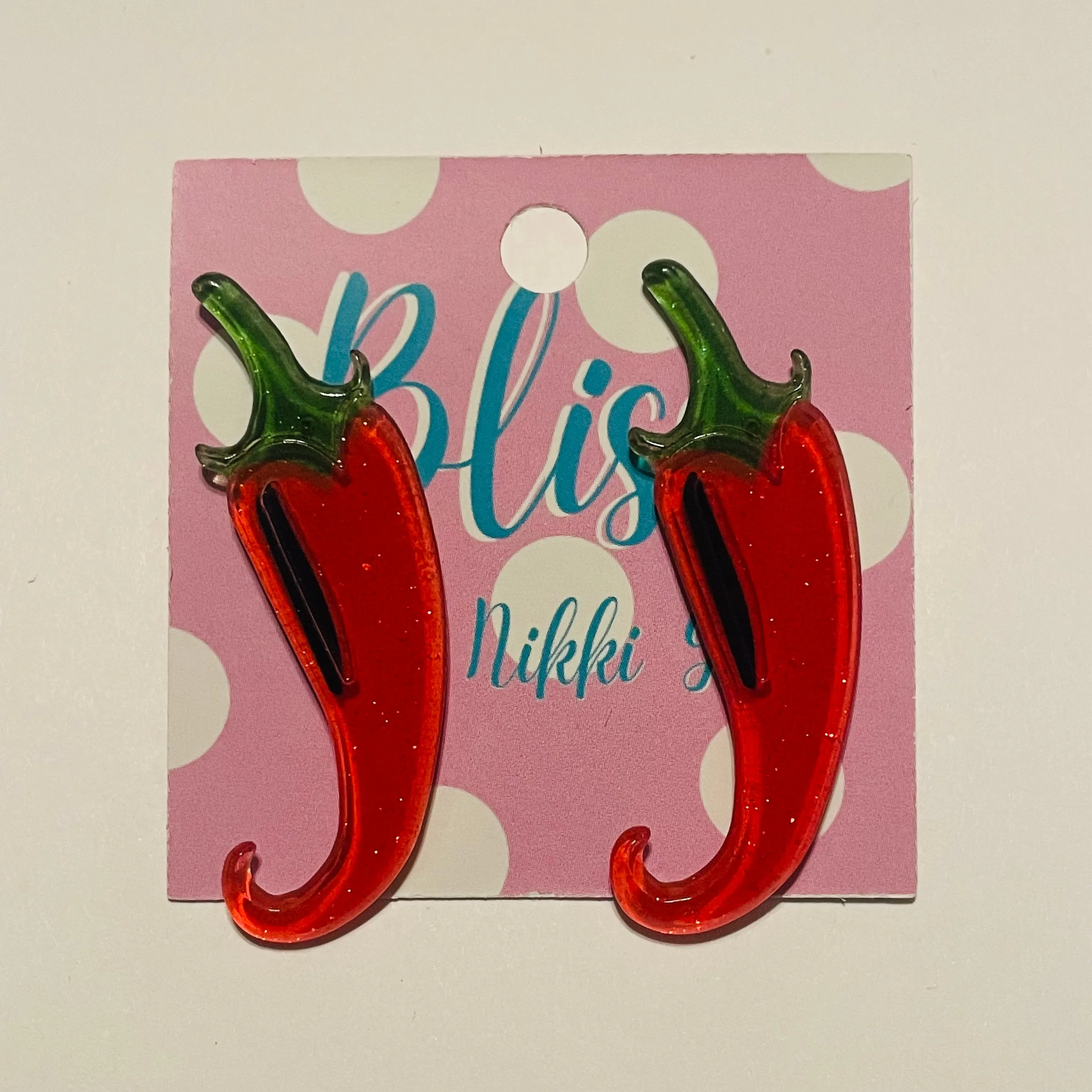 Glitter Chili Acrylic Statement Earrings