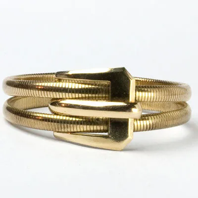 Gold 1940s Cuff Bracelet by Forstner