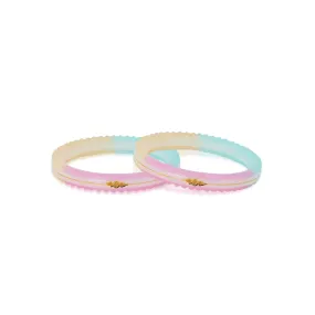 Gold Light Colorful Small Swastika Design Bangle