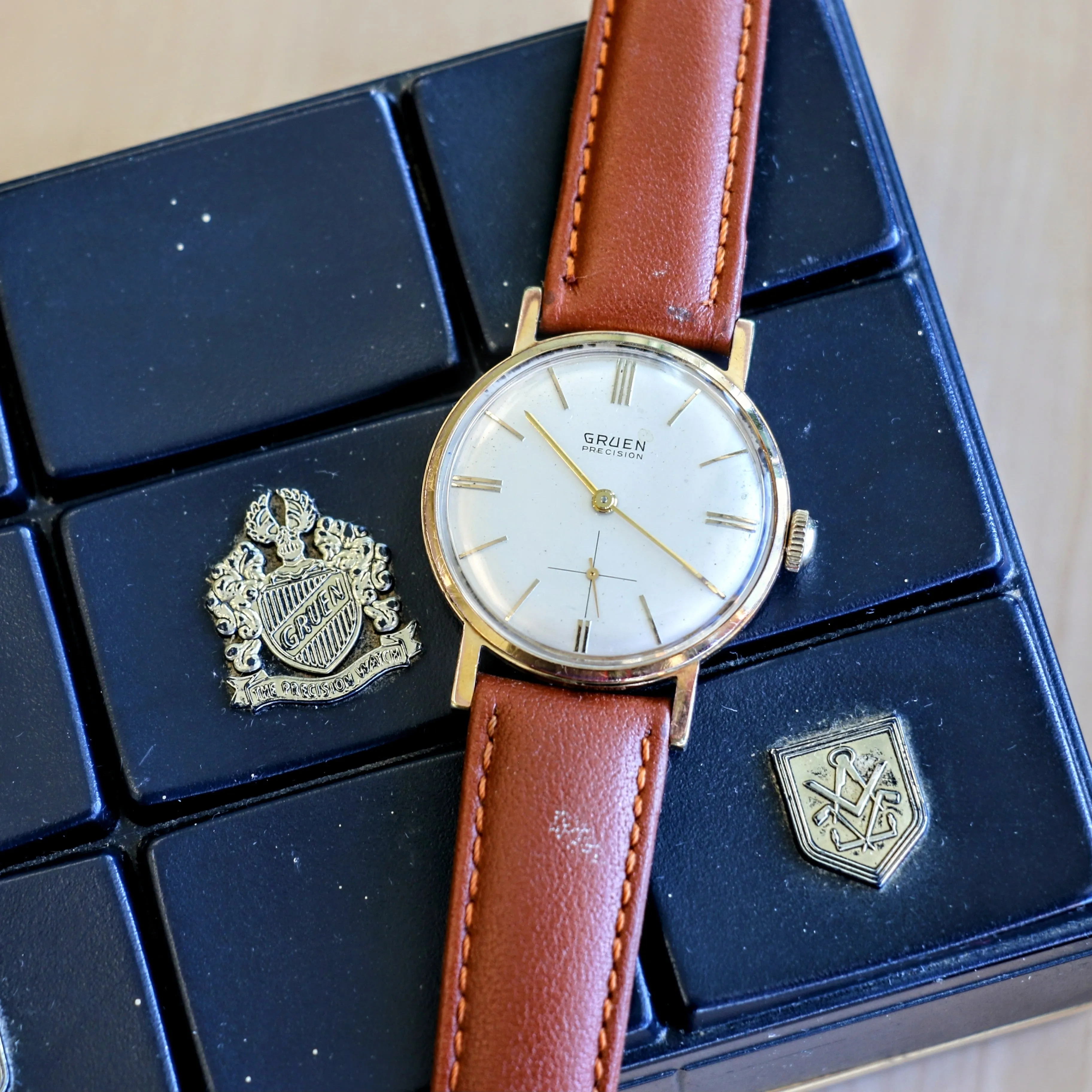 Gruen Precision 510 "James Bond" 007 Watch 17 Jewels Swiss Wristwatch - In Box