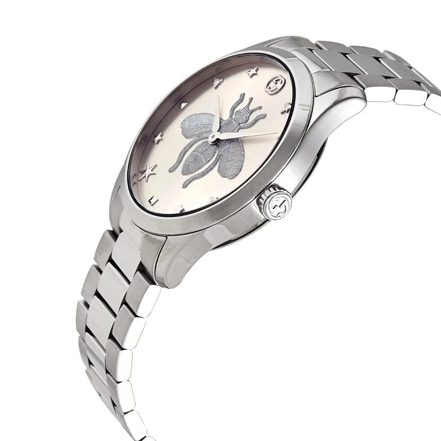 Gucci G-Timeless Quartz Silver Dial Ladies Watch YA1264126