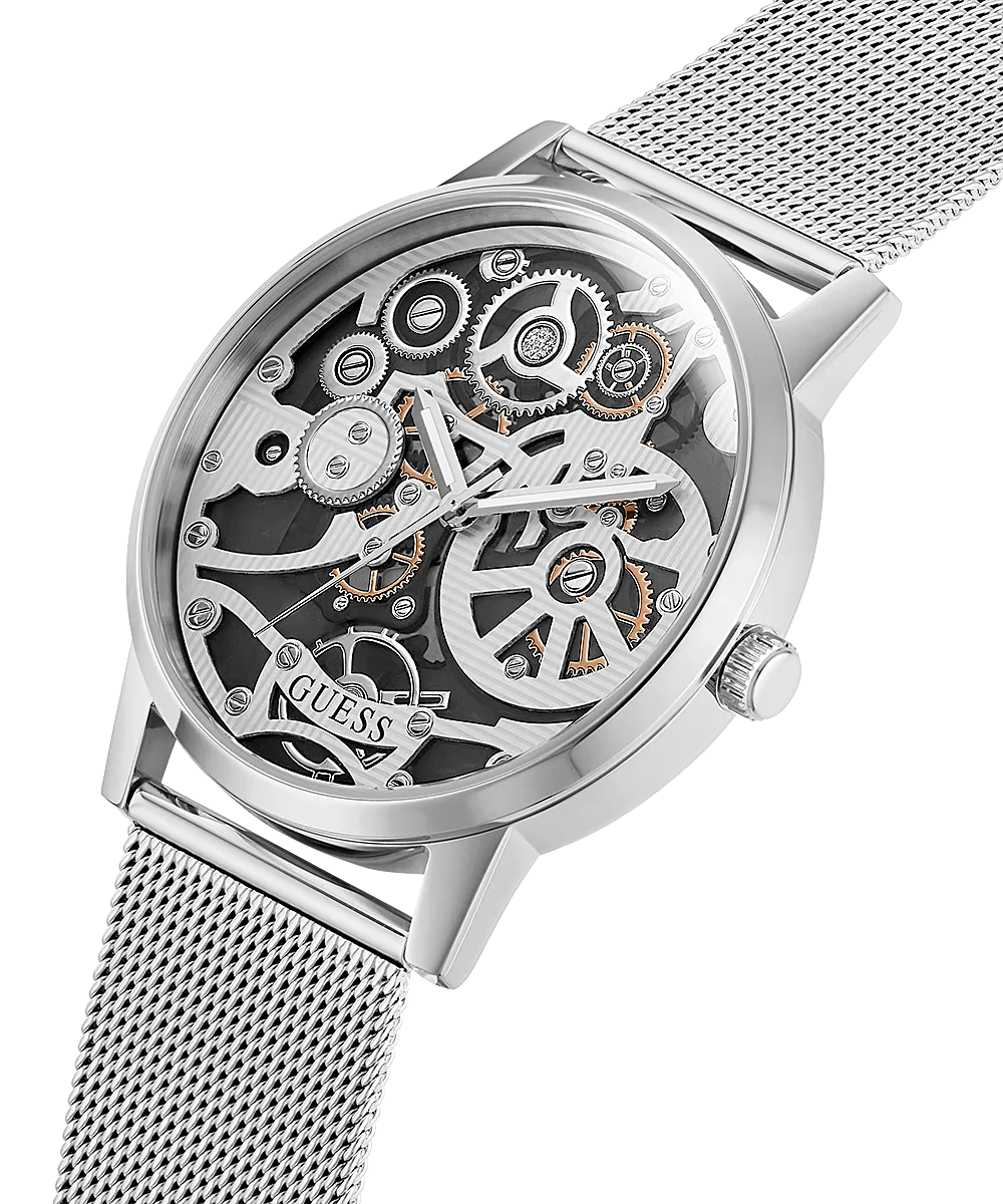 Guess Silver Tone Case Mesh Men's Watch GW0538G1