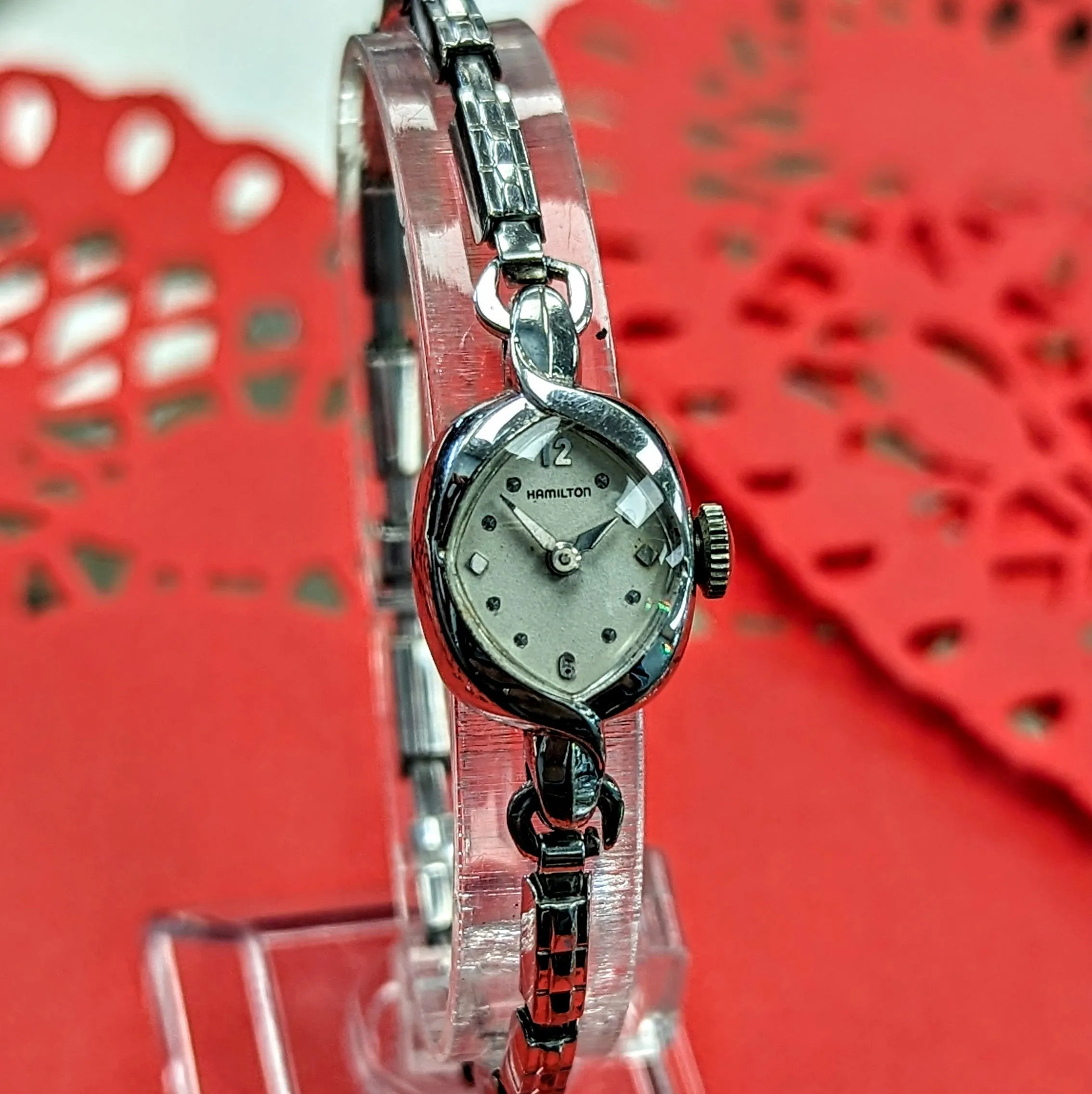 HAMILTON HEATHER Ladies Cocktail Watch 22 Jewels Grade 757 Vintage USA Wristwatch