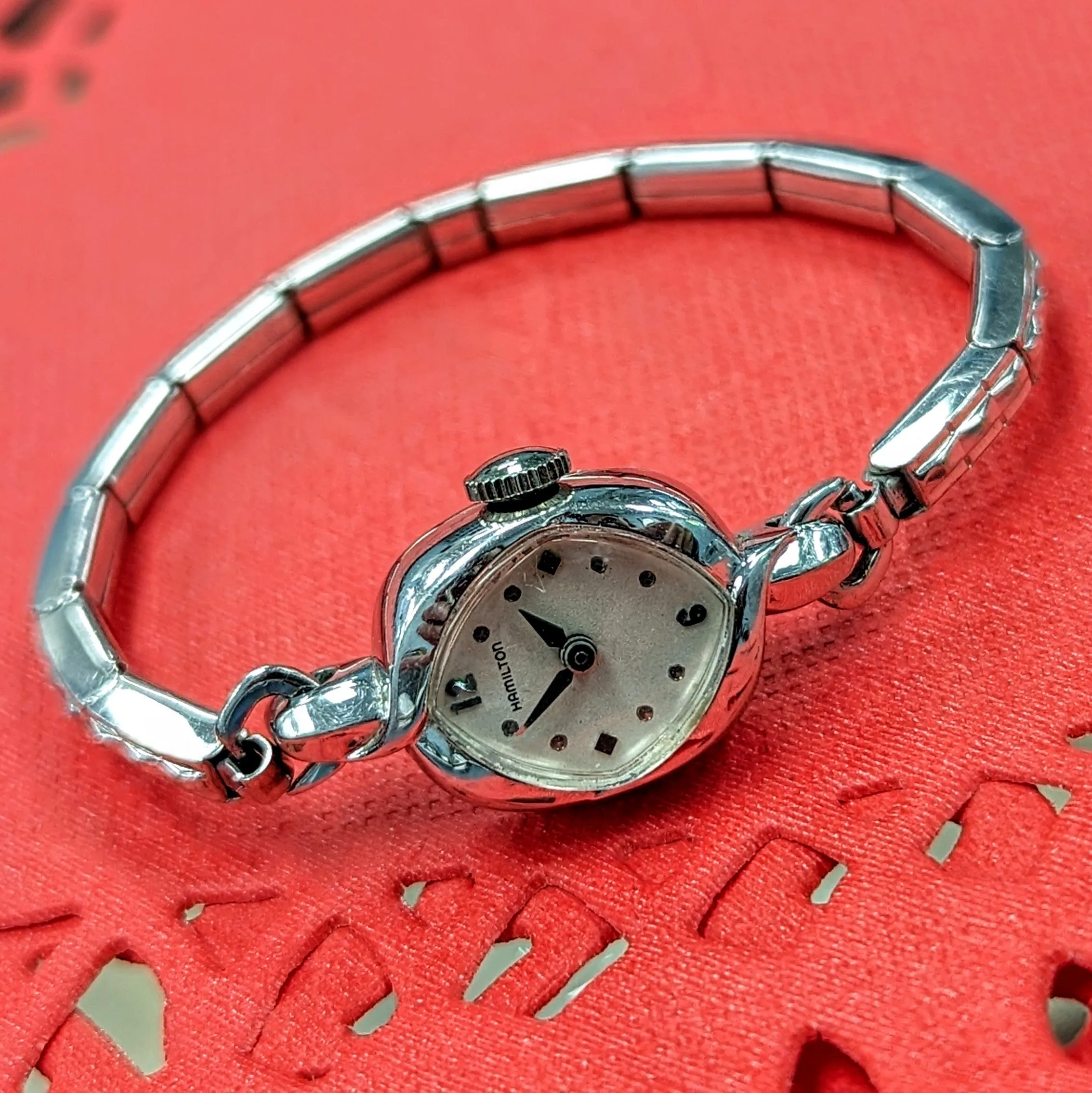 HAMILTON HEATHER Ladies Cocktail Watch 22 Jewels Grade 757 Vintage USA Wristwatch
