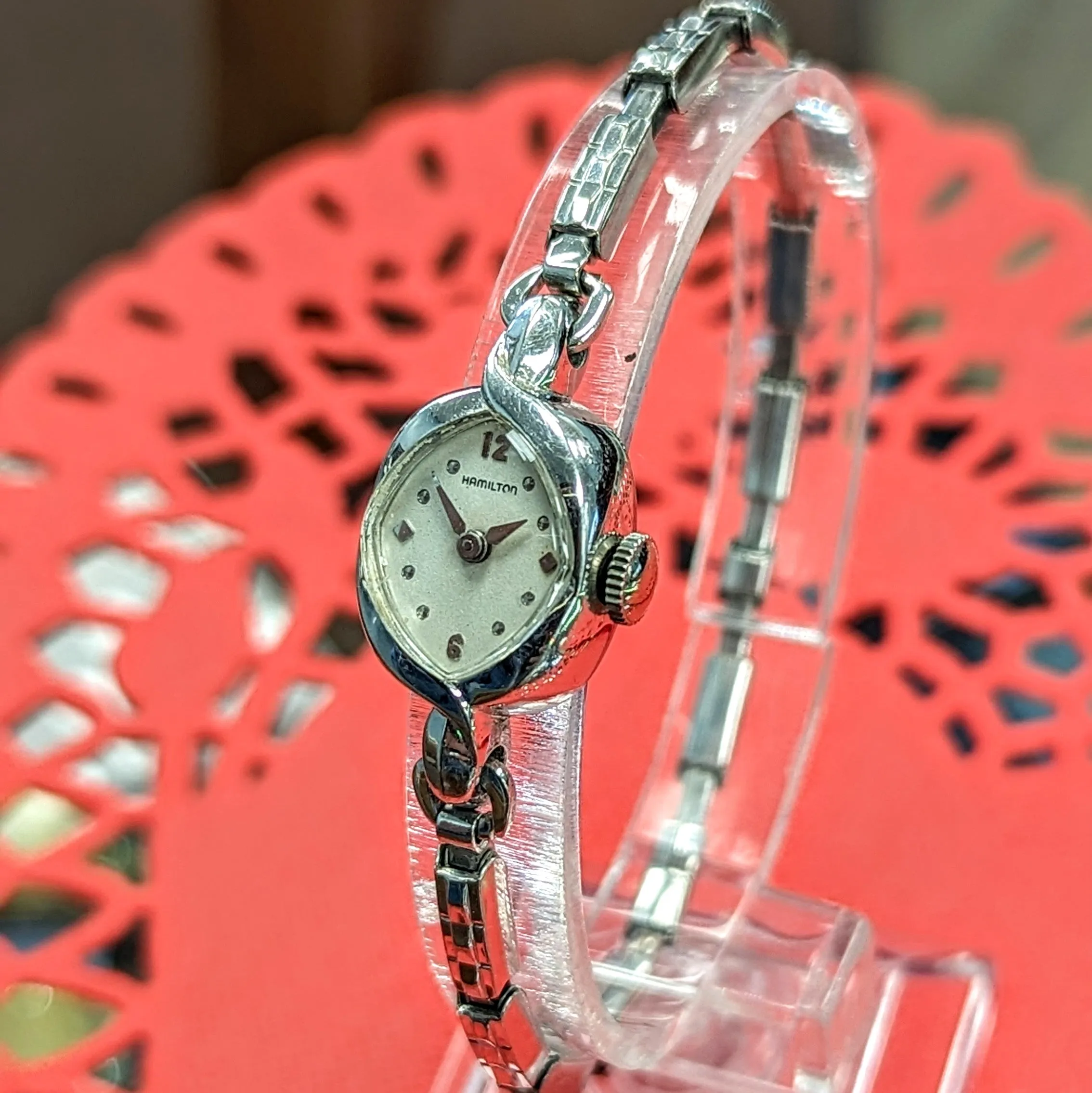 HAMILTON HEATHER Ladies Cocktail Watch 22 Jewels Grade 757 Vintage USA Wristwatch
