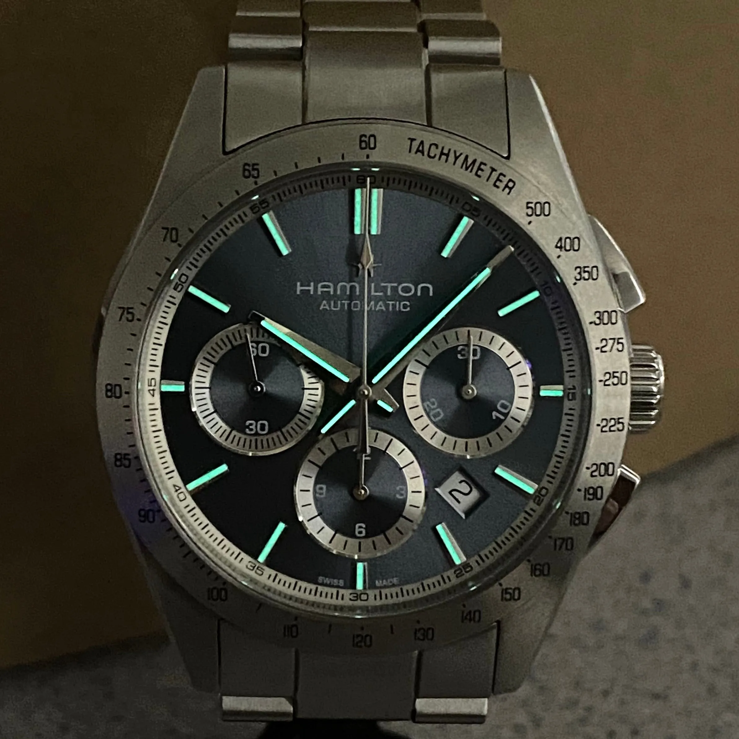 HAMILTON Jazzmaster Performer Auto Chrono Watch H36656140 42mm Automatic Wristwatch