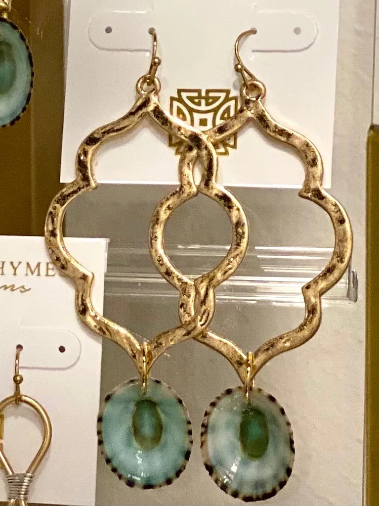 Hammered Pointed Quatrefoil Potter Earrings