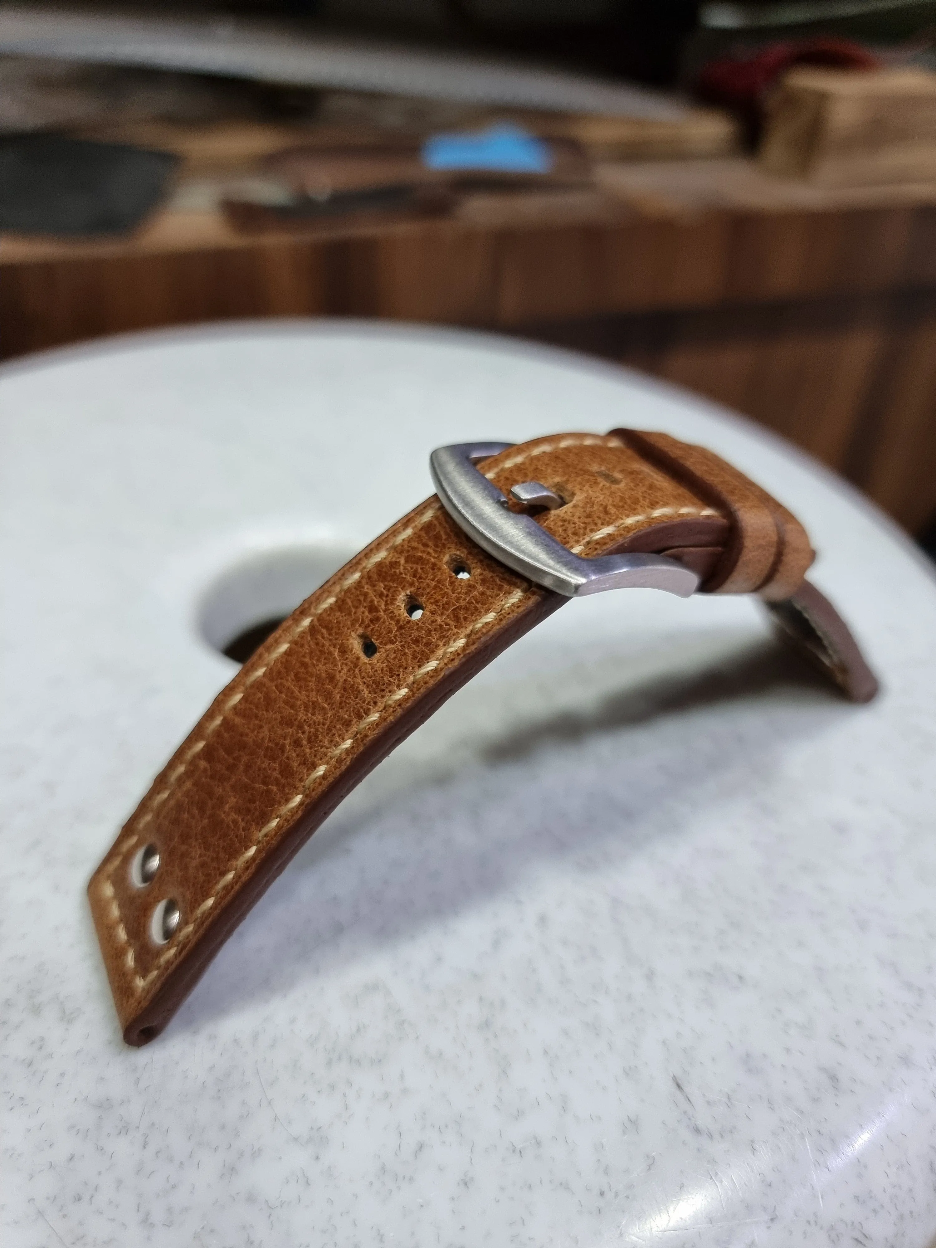 Handmade leather strap for hamilton