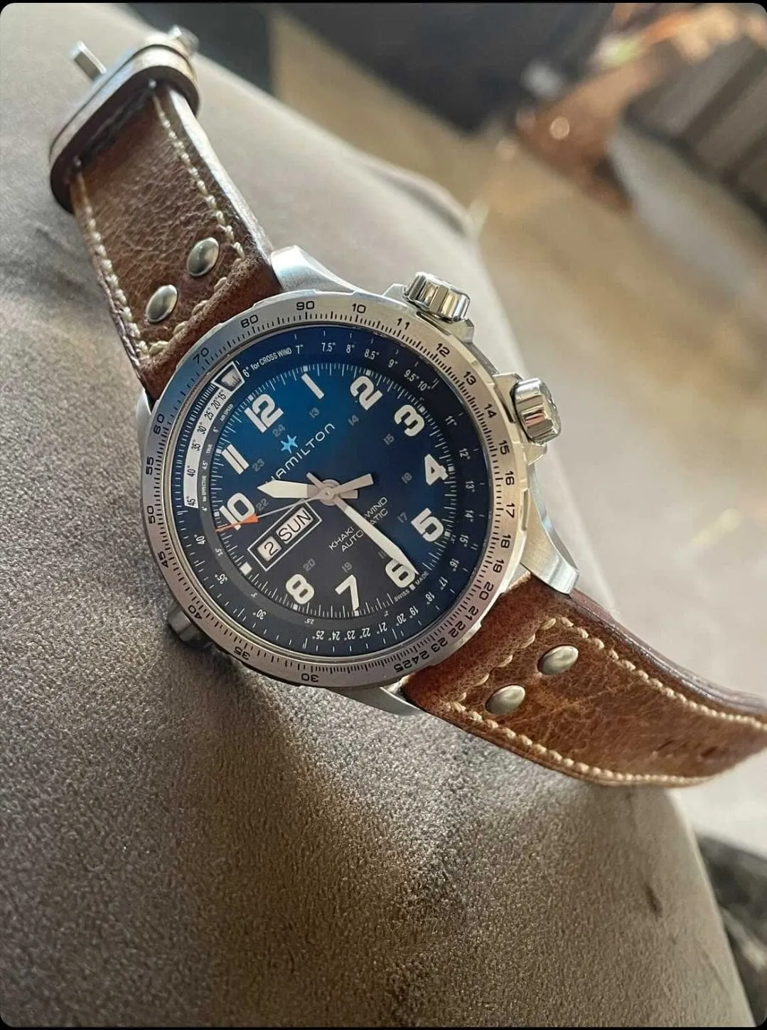 Handmade leather strap for hamilton