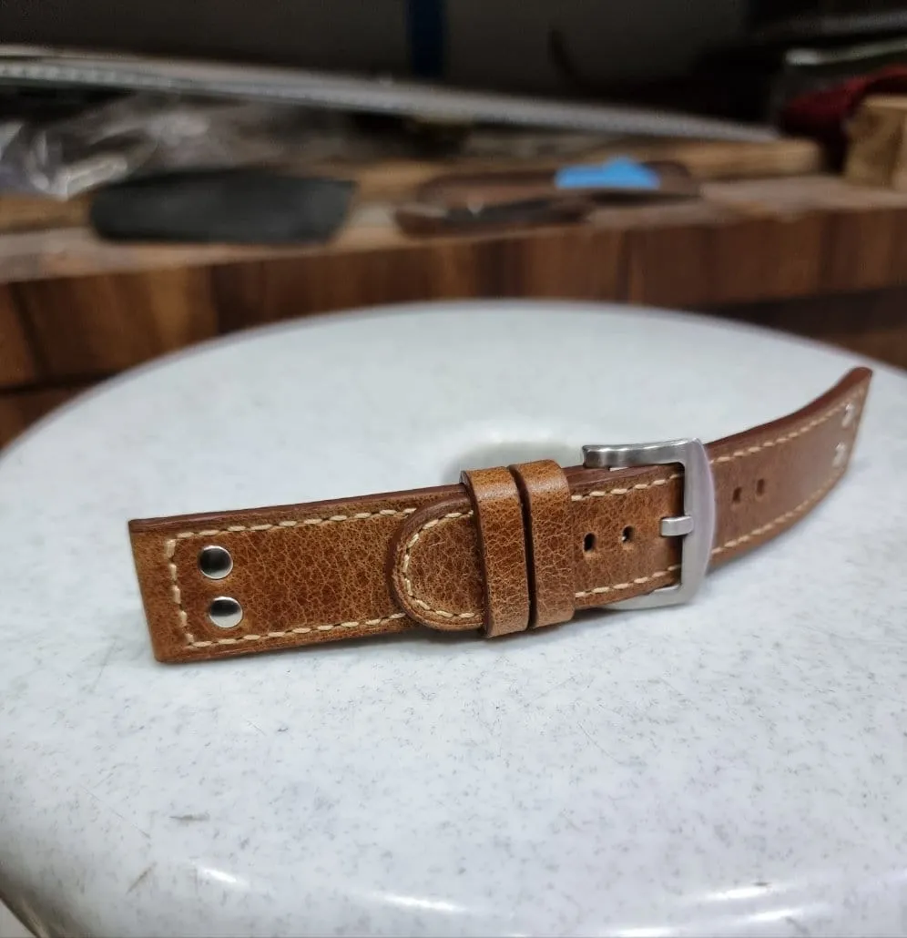 Handmade leather strap for hamilton