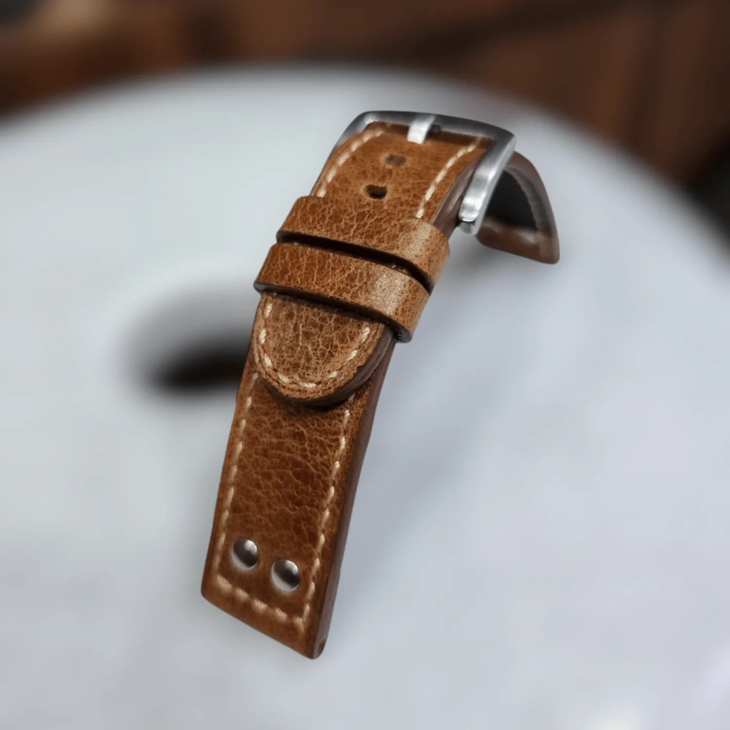Handmade leather strap for hamilton