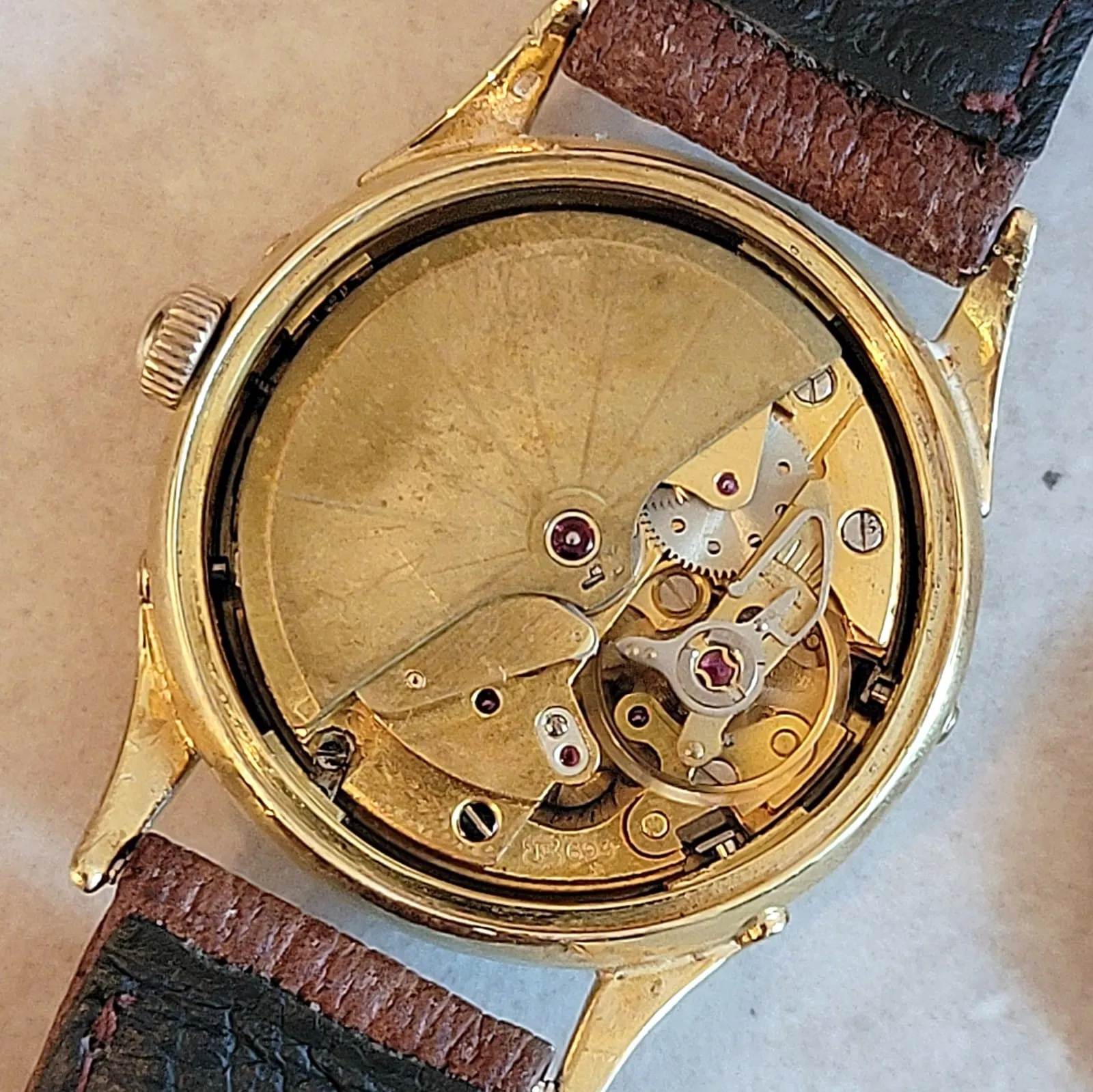 ITRACO Triple Calendar Watch Automatic 18K GOLD Moon Phase Wristwatch