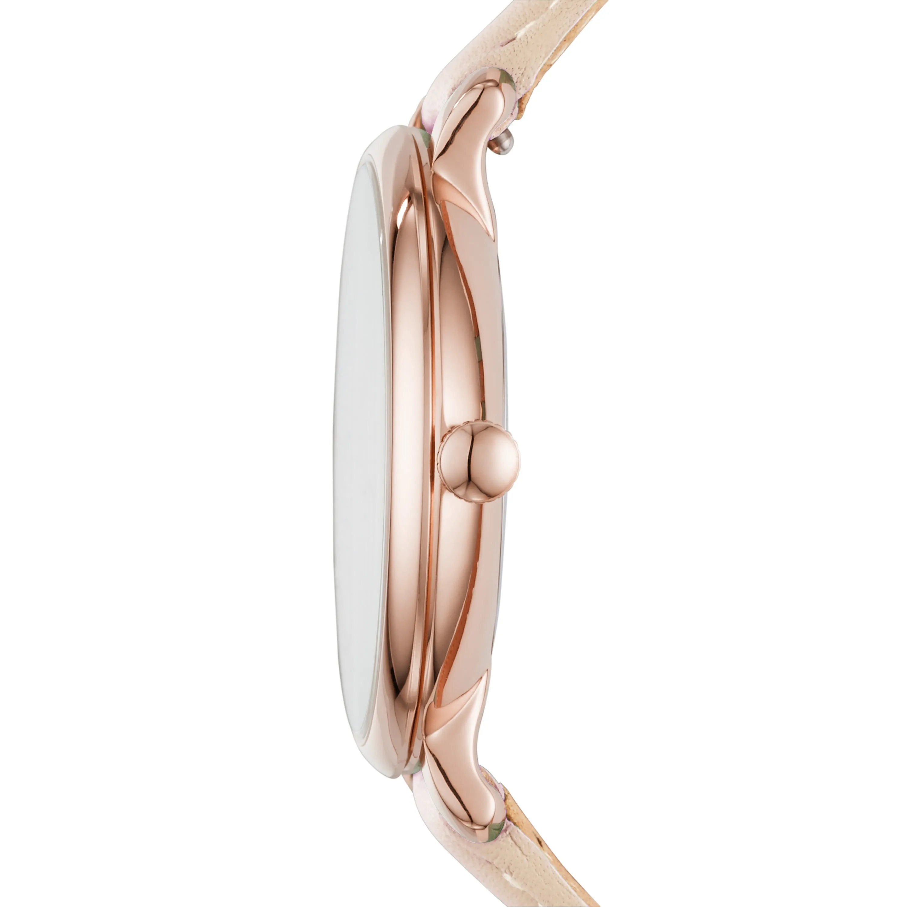 Jacqueline Date Blush Leather Watch