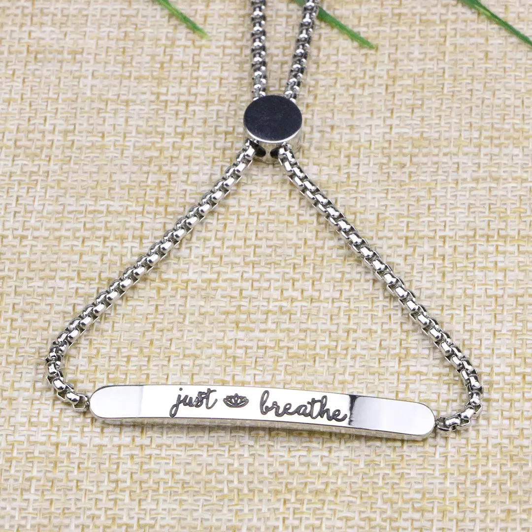 Just Breathe Adjustable Chain Women Yoga Jewelry