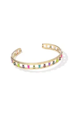 Kelsey Cuff Bracelet in Gold Multi Mix S/M