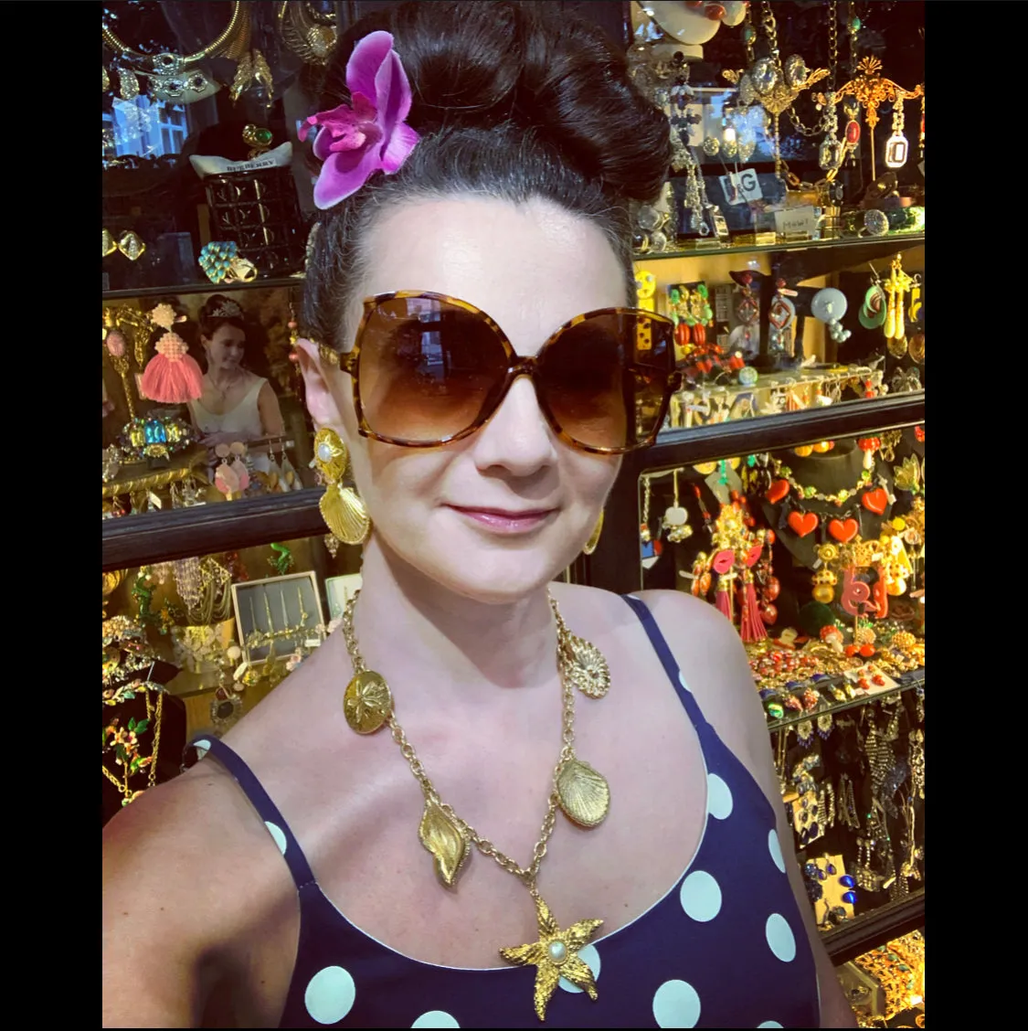 Kenneth Jay Lane Golden Shell Star of the Sea Clip on Earrings