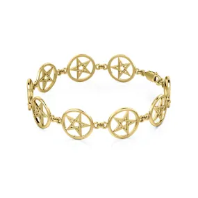 Large Pentacle 14K Gold Bracelet GTBG018