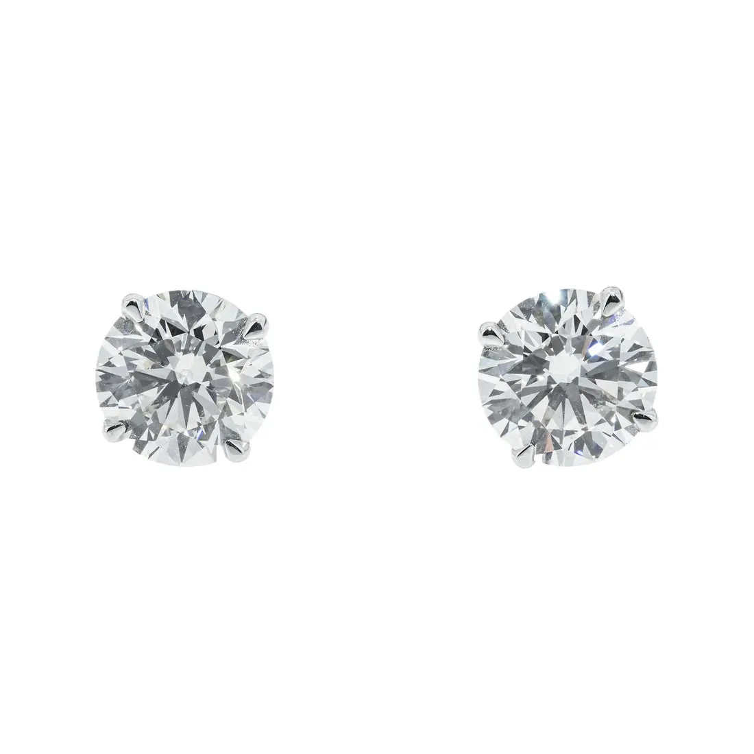 Liyana 7 Carats Solitaire Lab Grown Round Diamond Stud Earrings in 14K White Gold IGI