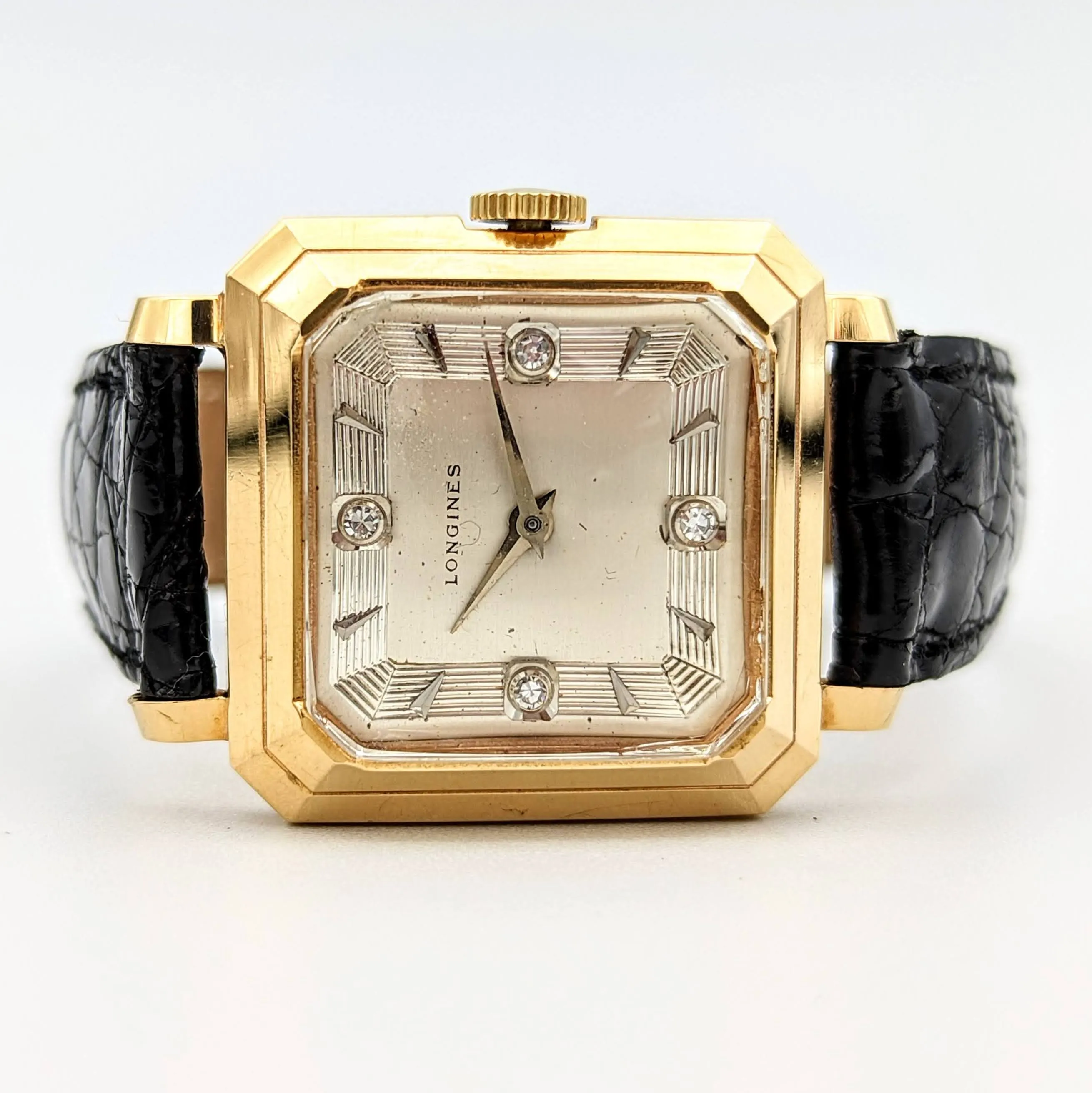 LONGINES President Garfield Watch Diamond Dial 14K GOLD Cal. 23Z Wristwatch